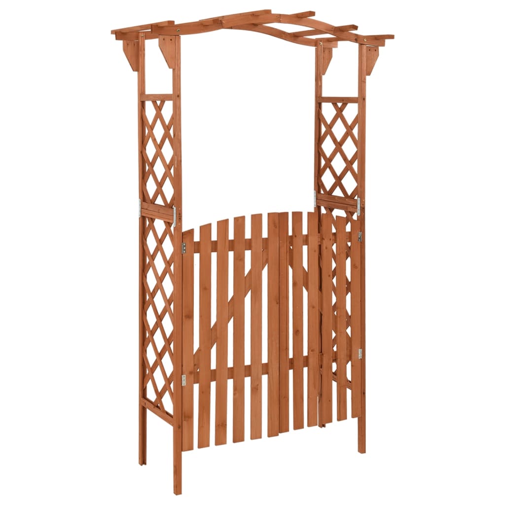 Pergola med låge 116x40x204 cm massivt grantræ - brun, 1 - number 1.