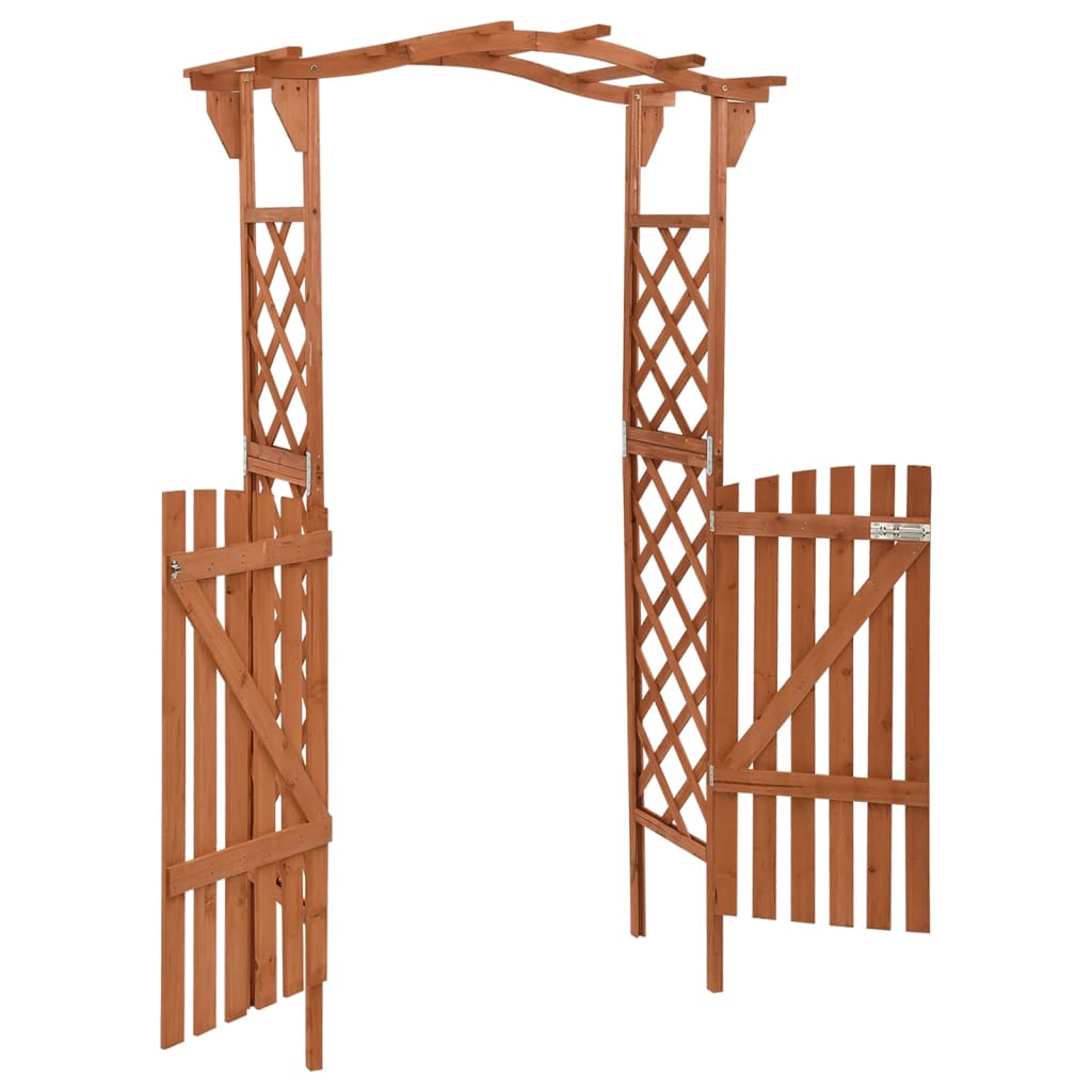 Pergola avec portail 116x40x204 cm bois d'épicéa massif - marron, 1 - number 4.