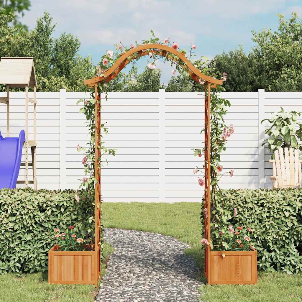 Pergola de jardin avec jardinière en pin massif - number 3.