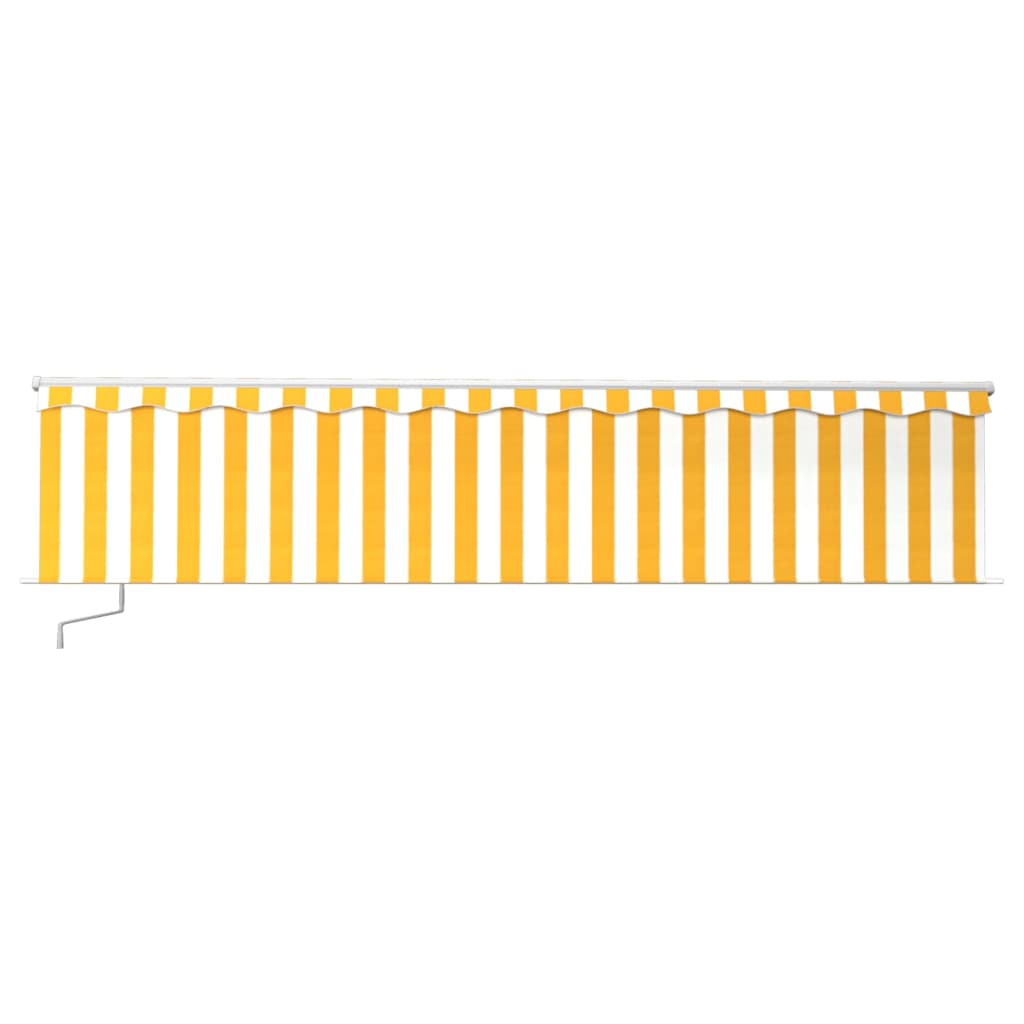 Awning with curtain manual operation - yellow and white, 6 x 3 m, 1 - number 3.