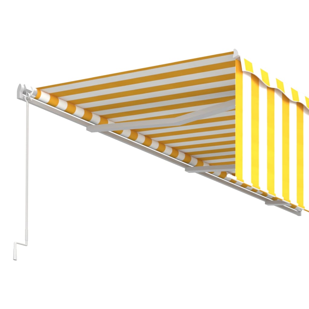 Awning with curtain manual operation - yellow and white, 6 x 3 m, 1 - number 5.