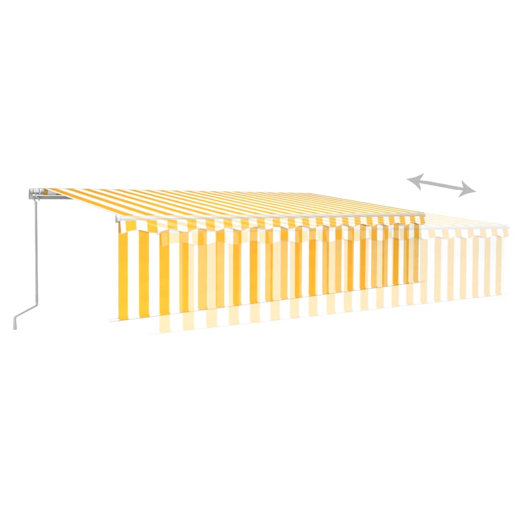 Awning with curtain manual operation - yellow and white, 6 x 3 m, 1 - number 4.