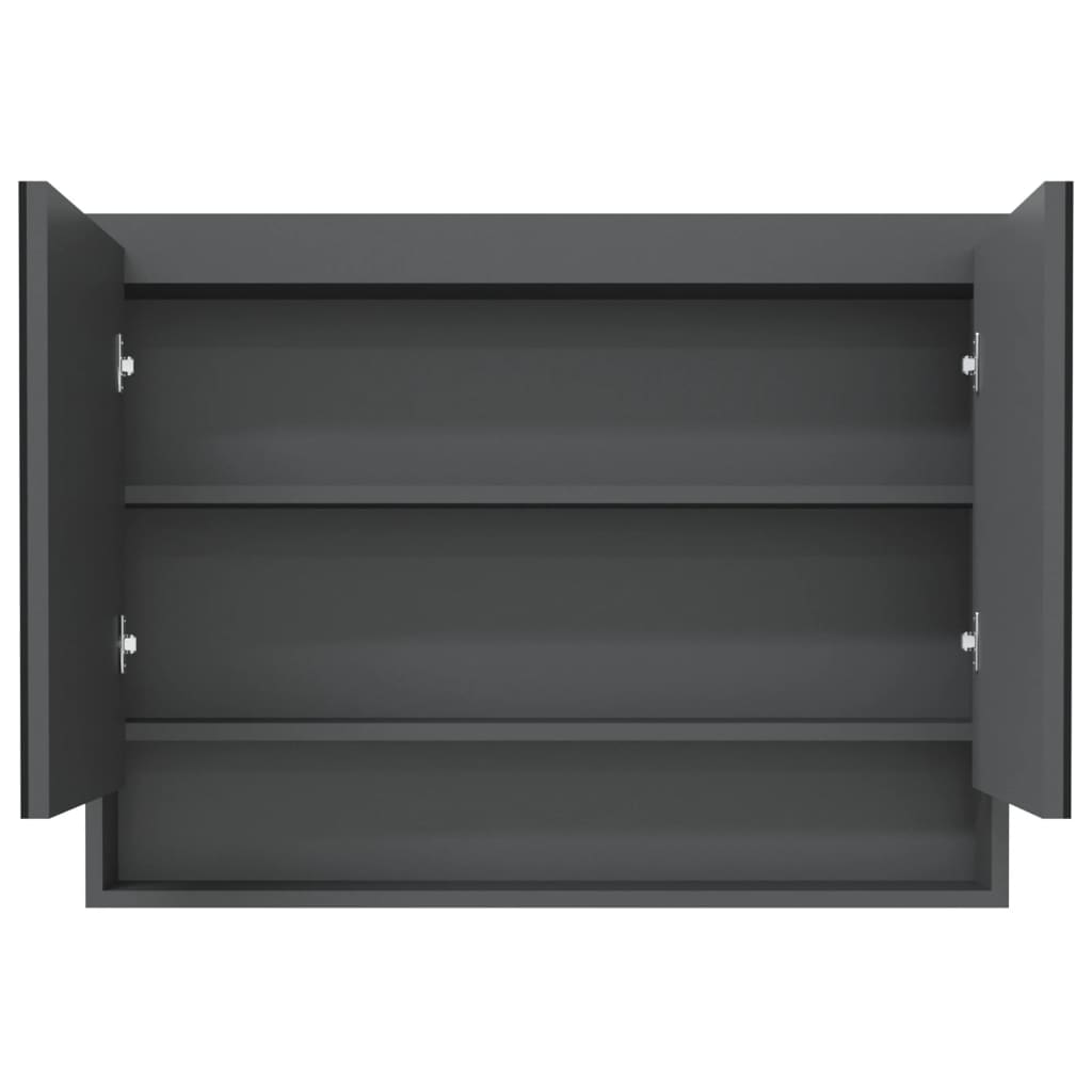 Kupaonski ormarić s ogledalom 80x15x60 cm mdf sivi - number 3.