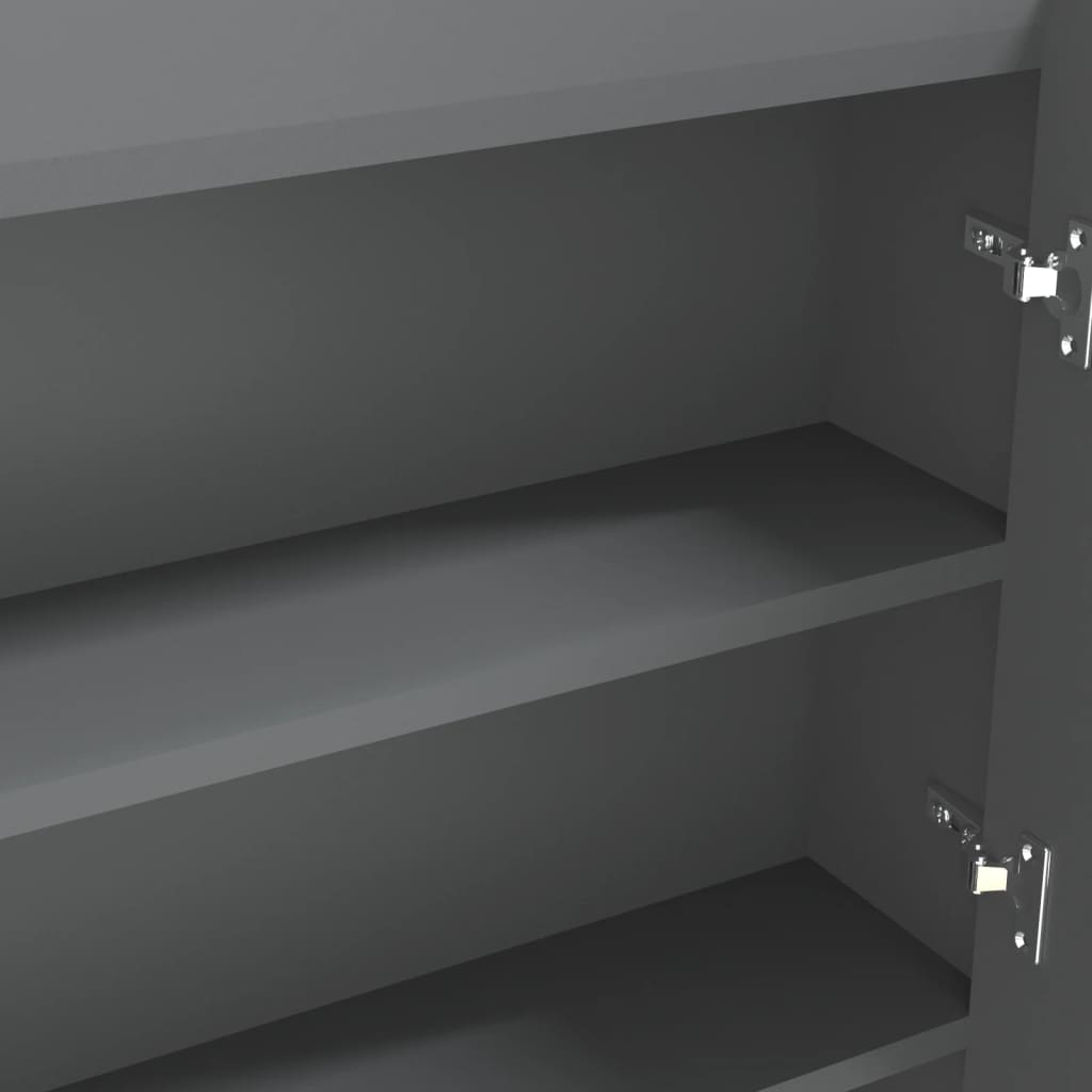 Kupaonski ormarić s ogledalom 80x15x60 cm mdf sivi - number 7.