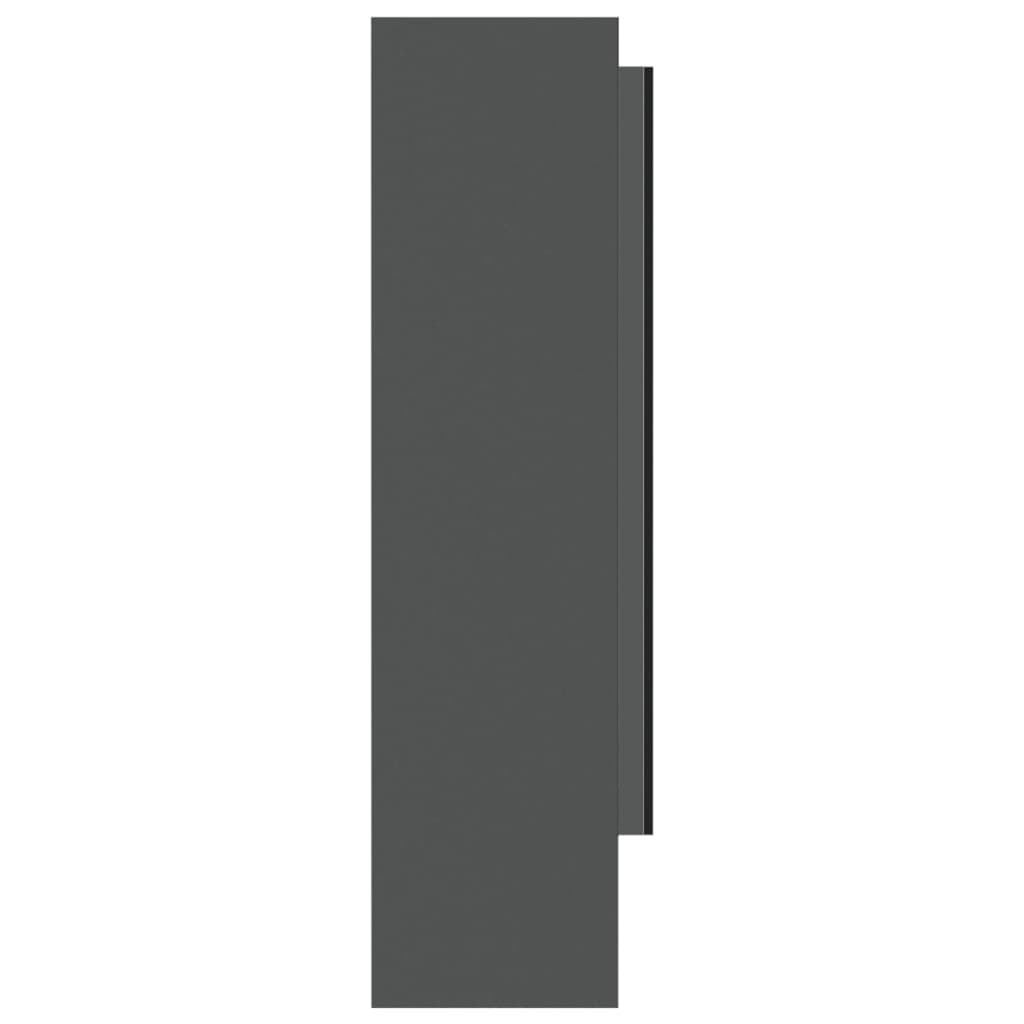 Kupaonski ormarić s ogledalom 80x15x60 cm mdf sivi - number 6.