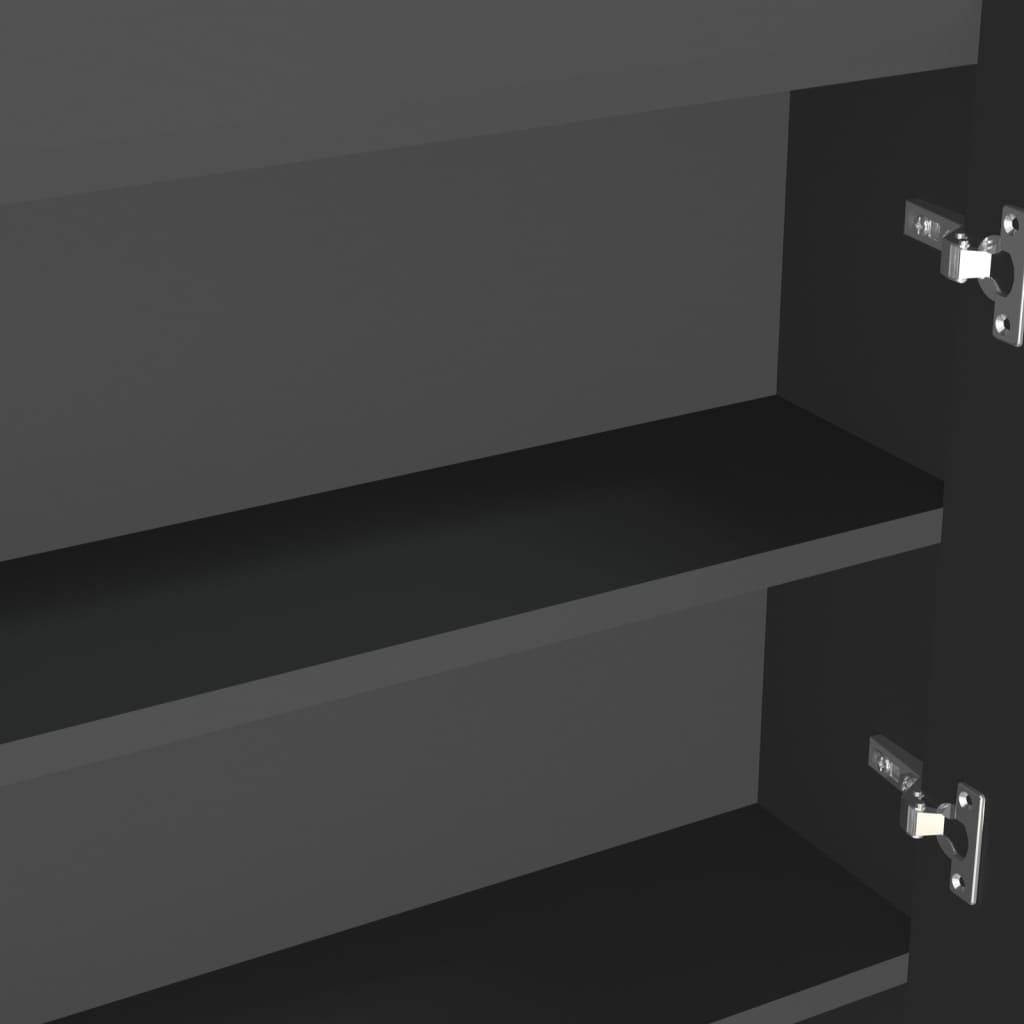 Badeværelsesskab med spejl 80x15x60 cm mdf grå - antracitgrå, 1 - number 7.