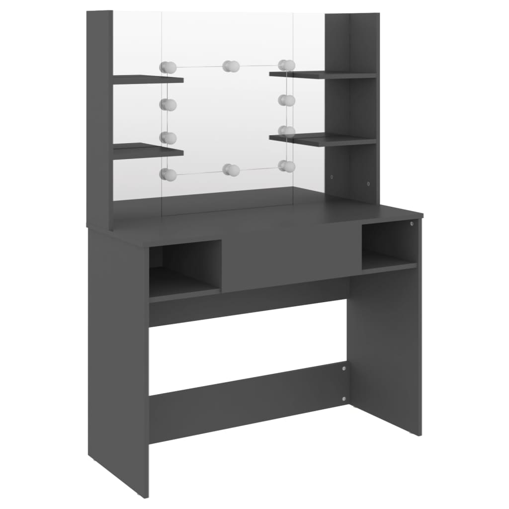 Stol za šminkanje s led svjetlom 100x40x135 cm mdf - crni, 1 - number 5.