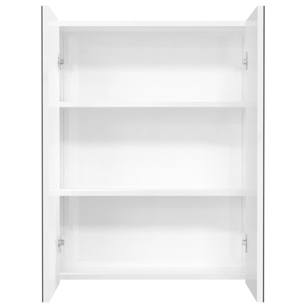 Meuble de salle de bain avec miroir 60x15x75 cm mdf - blanc brillant, 1 - number 3.
