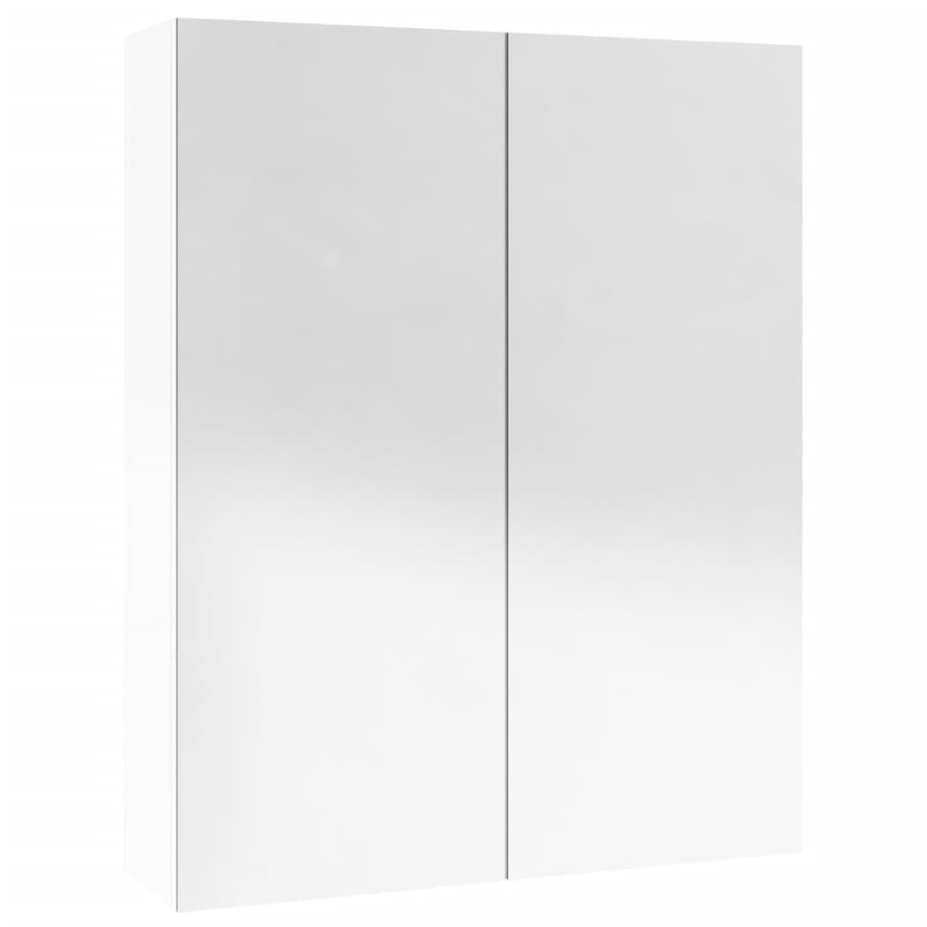 Meuble de salle de bain avec miroir 60x15x75 cm mdf - blanc brillant, 1 - number 4.