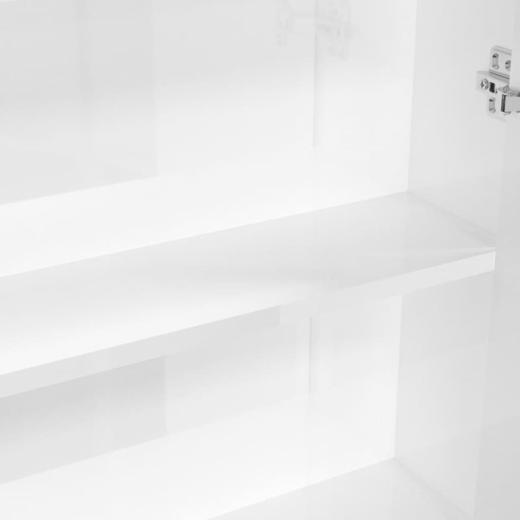 Meuble de salle de bain avec miroir 60x15x75 cm mdf - blanc brillant, 1 - number 7.