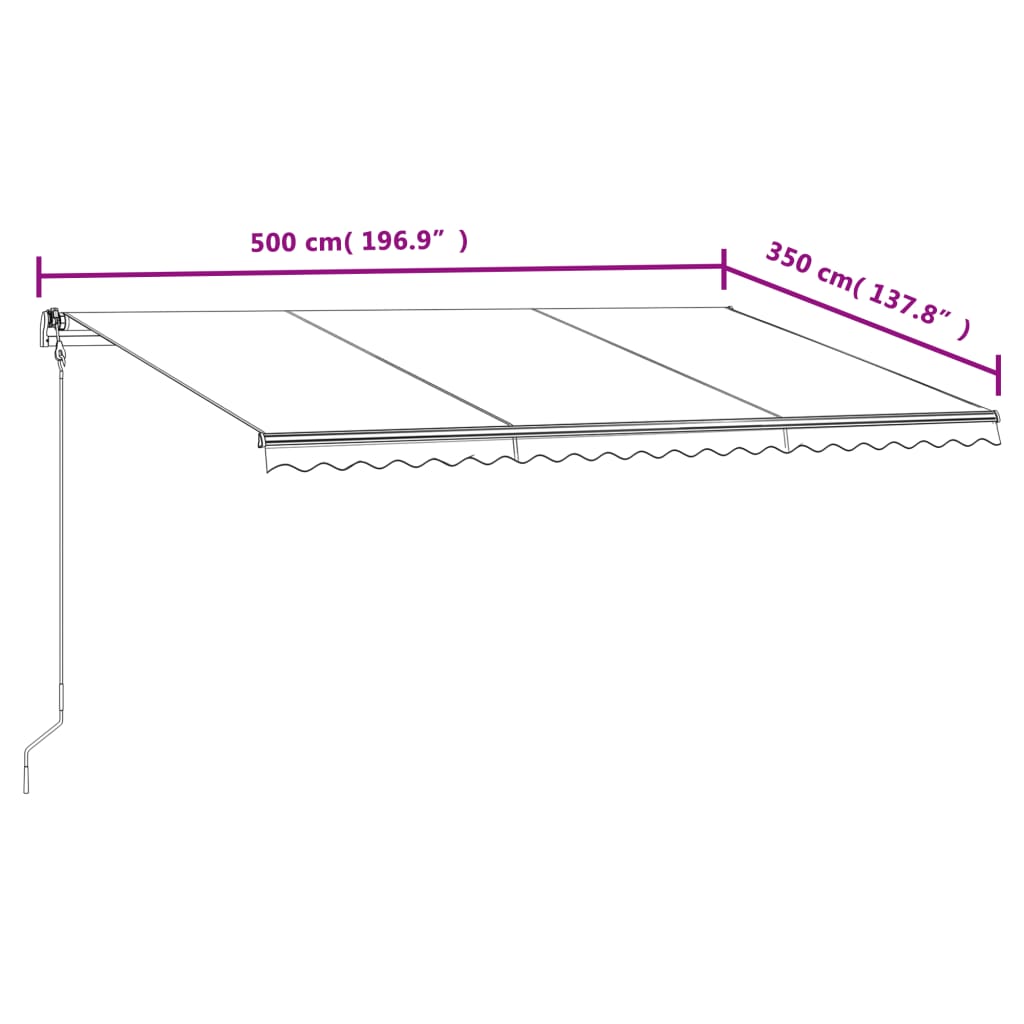 Awning automatic operation - yellow and white, 500 x 350 cm, 1 - number 8.