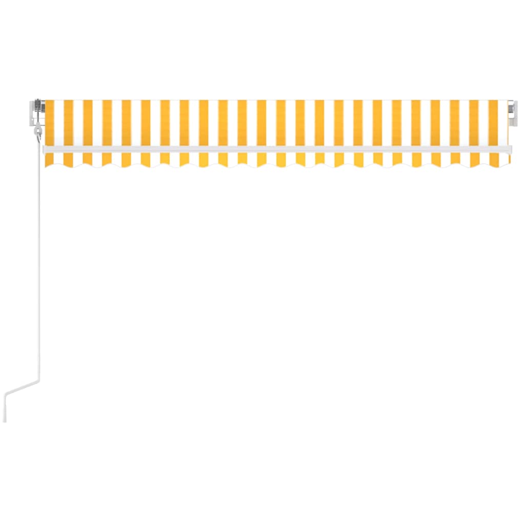 Store banne avec liens + capteur de vent automatique - jaune et blanc, 400 x 300 cm, 1 - number 3.