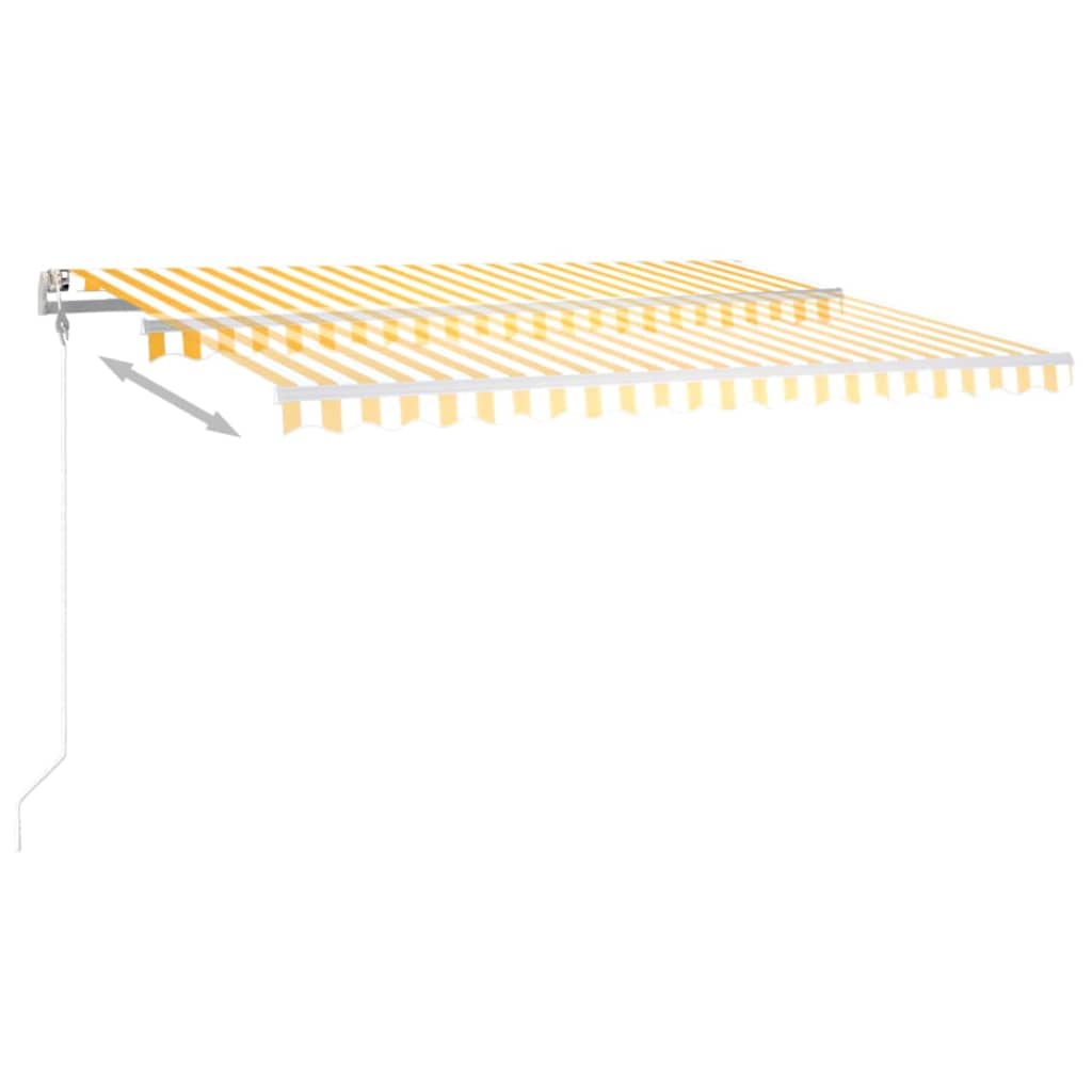 Store banne avec liens + capteur de vent automatique - jaune et blanc, 400 x 300 cm, 1 - number 4.