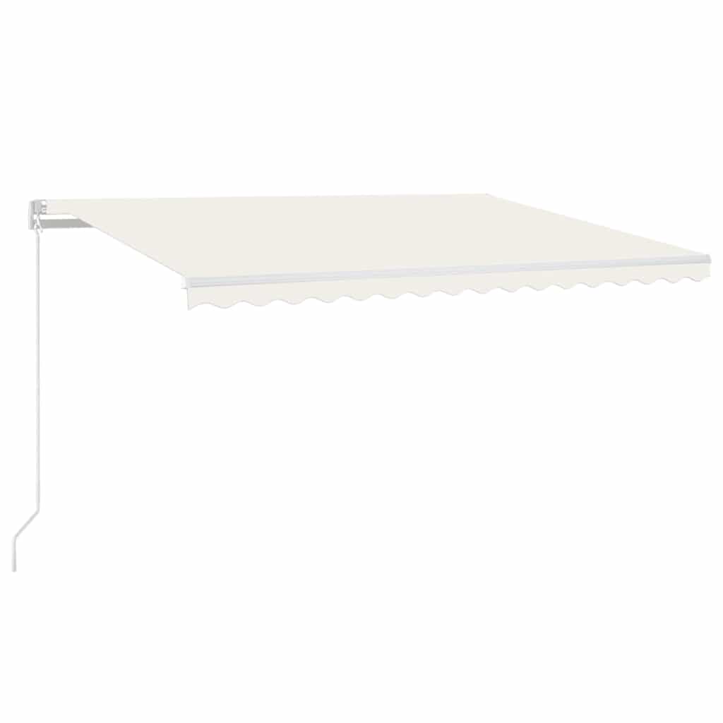 Awning with led lights, manual operation, cream-colored - cream, 400 x 300 cm, 1 - number 2.