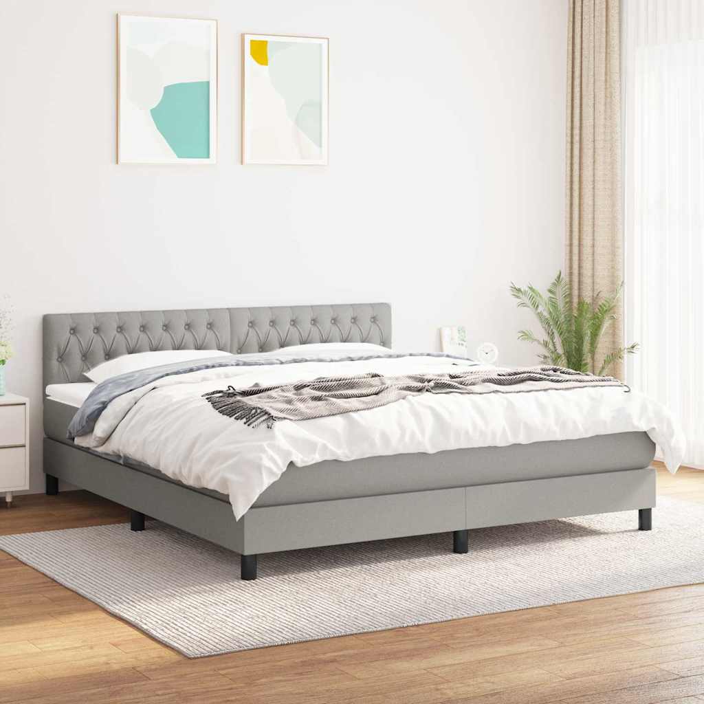 Continental bed fabric - light gray, 180 x 200 cm, with decorative buttons - number 1.