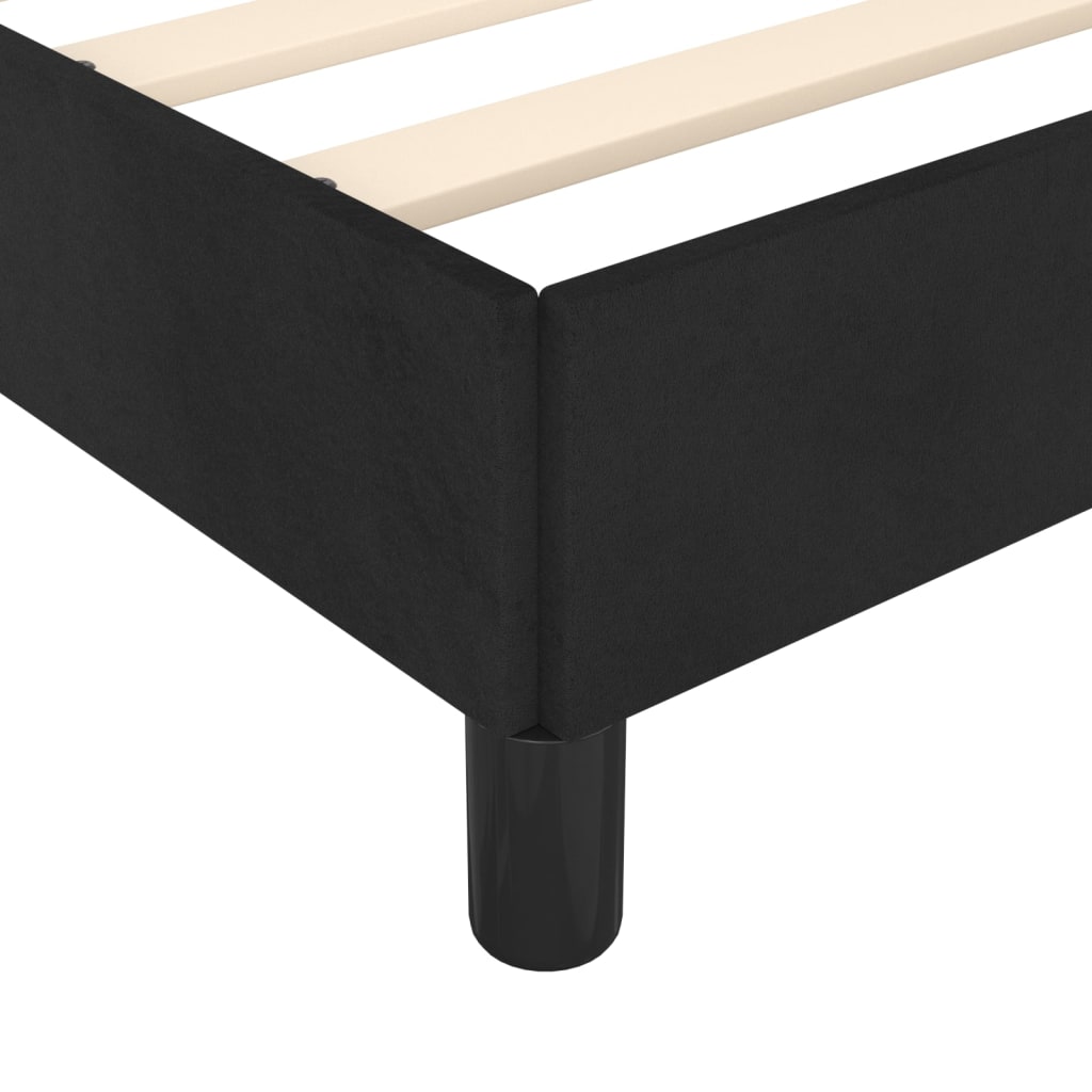 Bed frame without mattress velvet - black, 200 x 200 cm, block with squares - number 9.