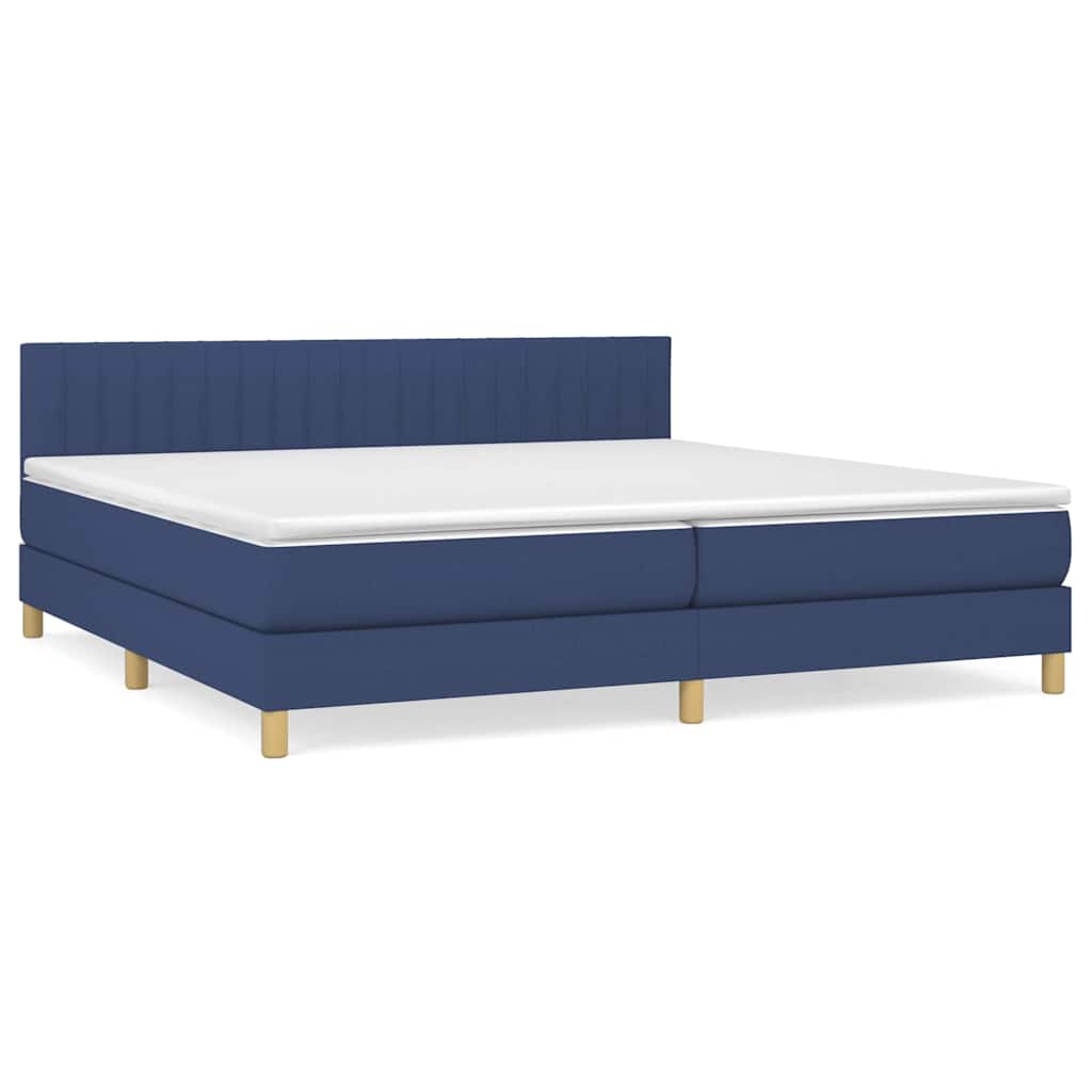 Continental bed with mattress fabric - blue, 200 x 200 cm, vertical stripes - number 2.