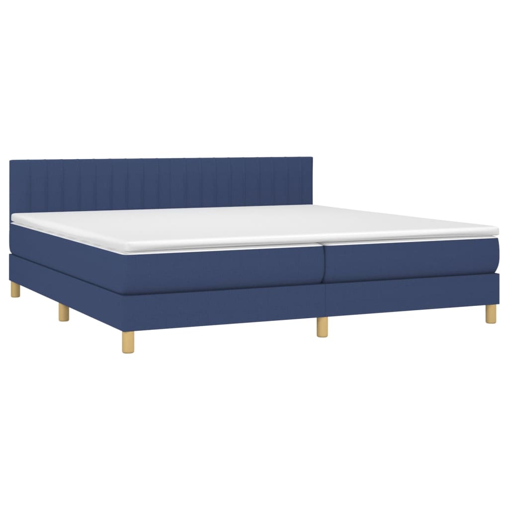 Continental bed with mattress fabric - blue, 200 x 200 cm, vertical stripes - number 3.