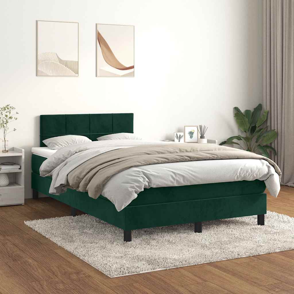 Kontinentalni krevet velvet - tamnozeleni, 120 x 200 cm, blok s kvadratima - number 1.