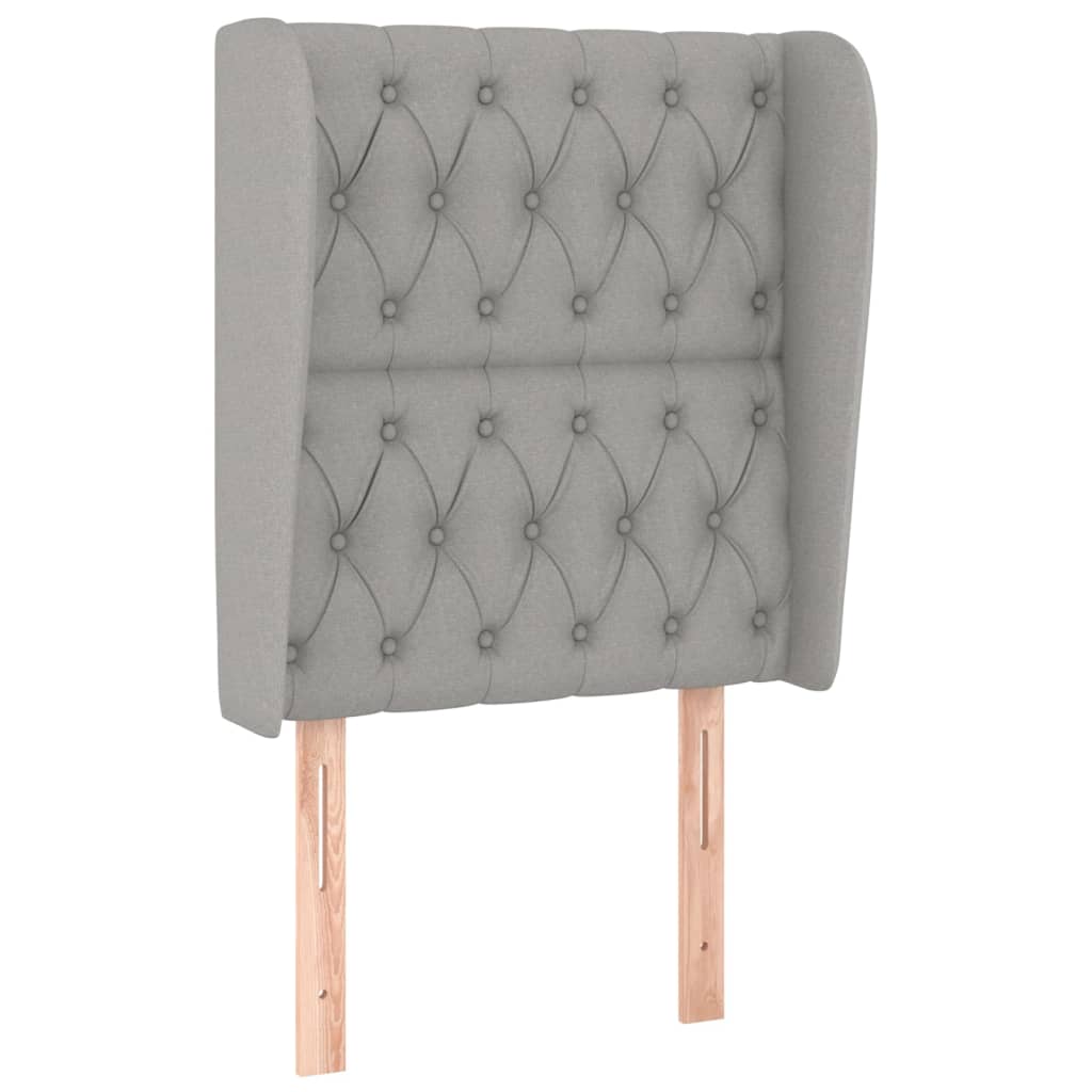 Kontinentalseng stof - lysegrå, 80 x 200 cm, med pynteknapper - number 6.