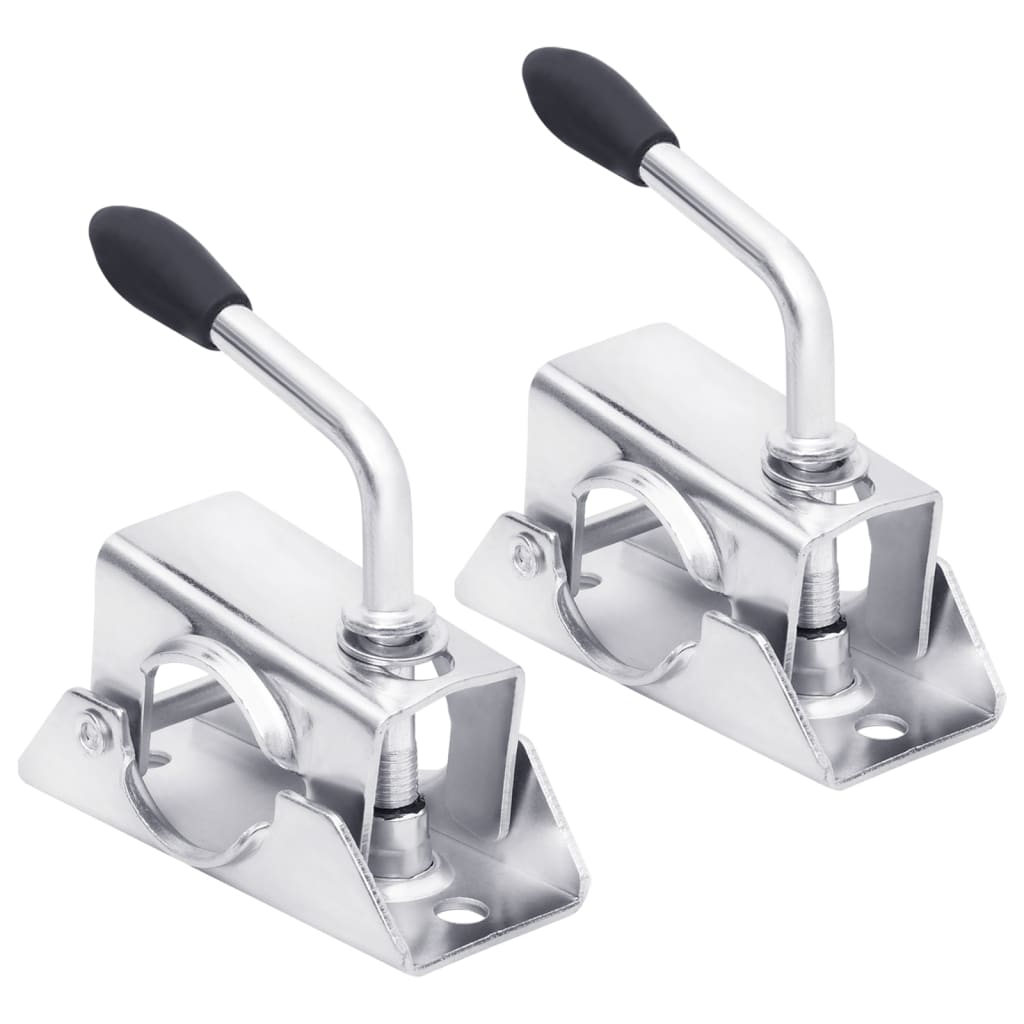 Klembøjler til næsehjul 2 stk. 13,5x6,5x14 cm galvaniseret stål - number 1.