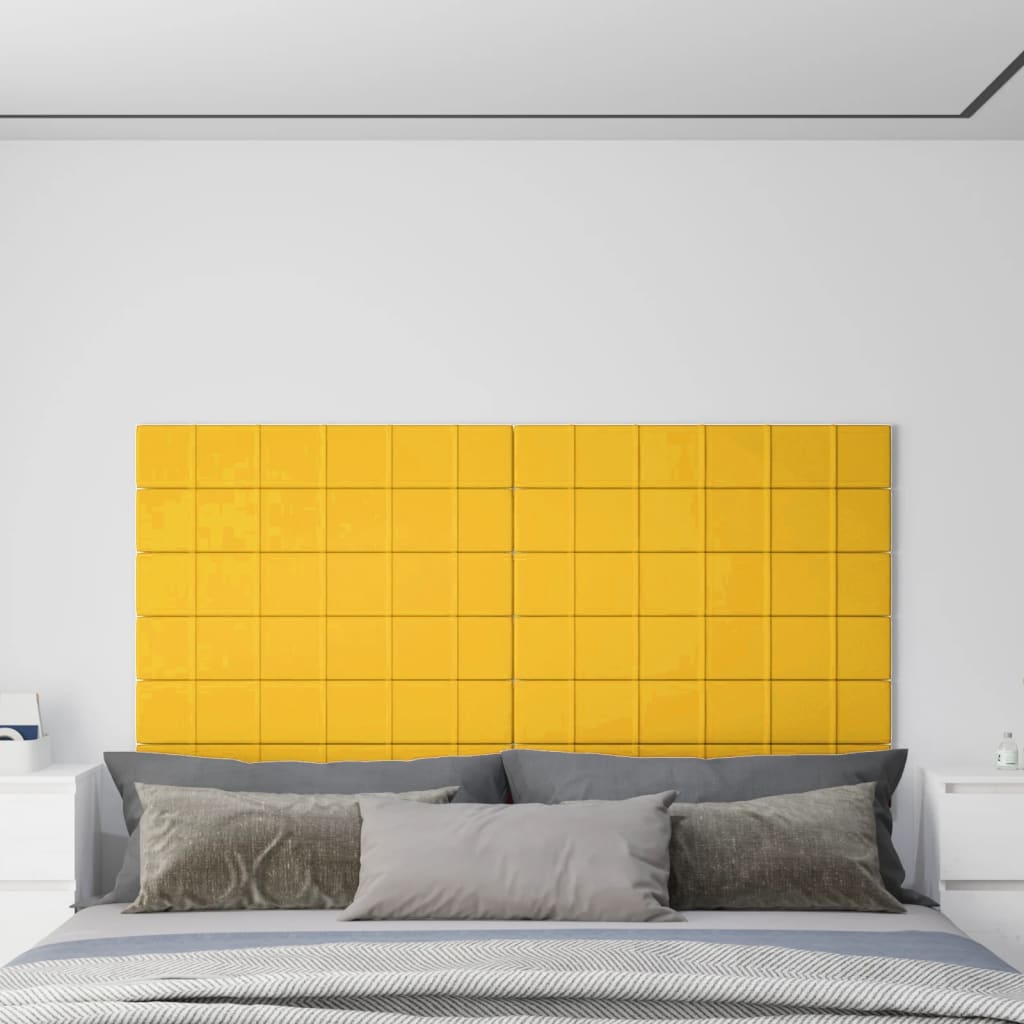 Vægpaneler stk. 1,62 m² fløjl - gul, 90 x 15 cm, 12 - number 1.