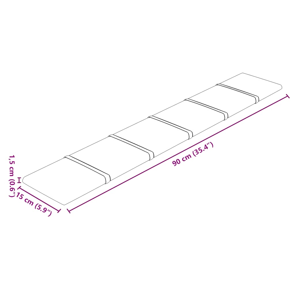 Vægpaneler stk. 1,62 m² fløjl - gul, 90 x 15 cm, 12 - number 8.
