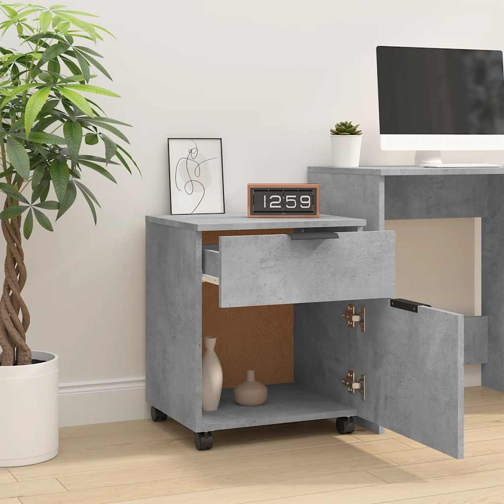 Kartotéka s kolečky 45x38x54 cm dřevěné dřevo - betonově šedá, 1 - number 7.