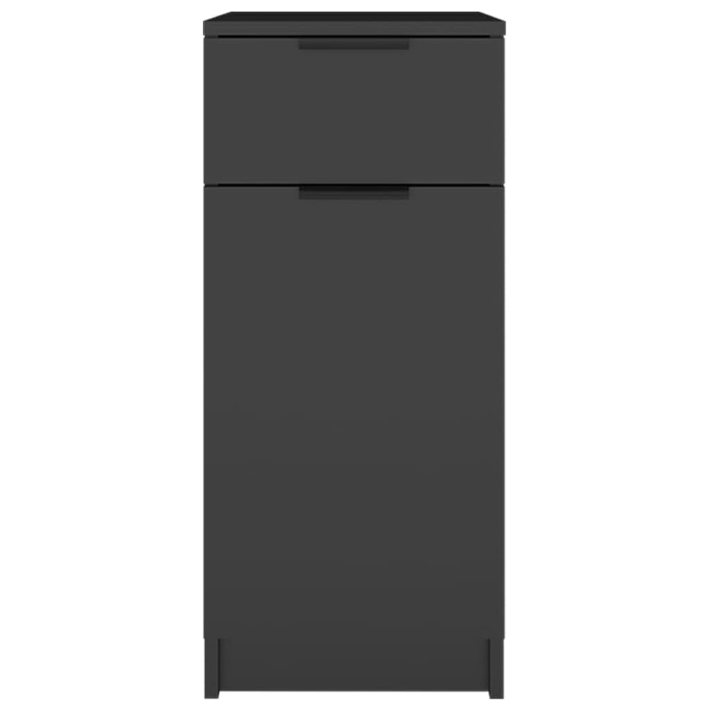 Skrivebordsskab 33,5x50x75 cm konstrueret træ sort - number 6.