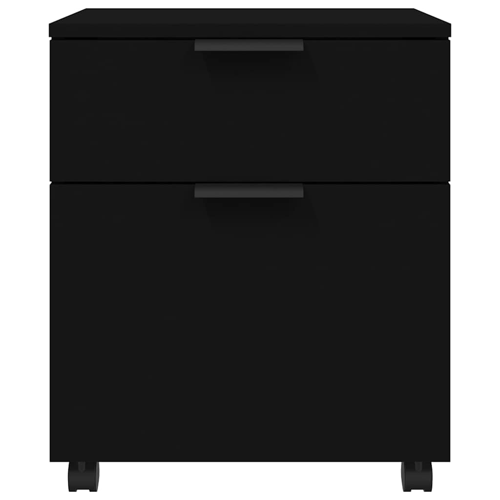 Arkivskab med hjul 45x38x54 cm konstrueret træ sort - number 5.