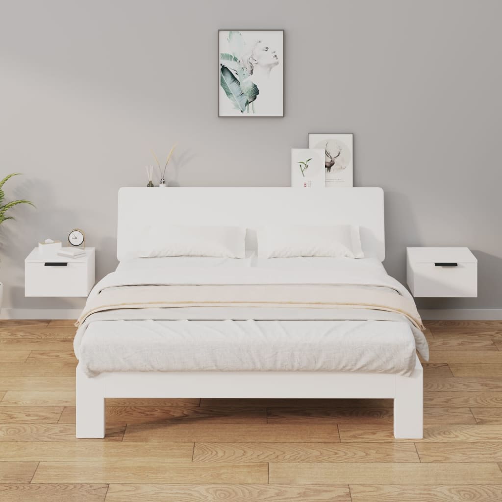 Wall-hung bedside tables pcs. 34x30x20 cm - white, 2 - number 1.
