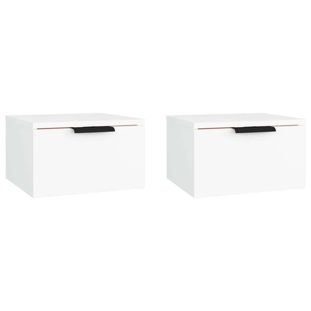 Wall-hung bedside tables pcs. 34x30x20 cm - white, 2 - number 2.