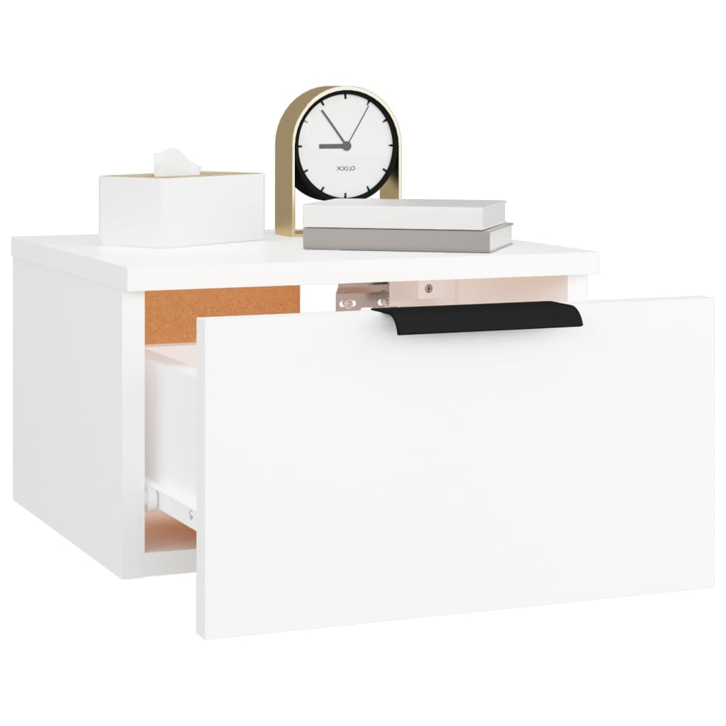 Wall-hung bedside tables pcs. 34x30x20 cm - white, 2 - number 11.