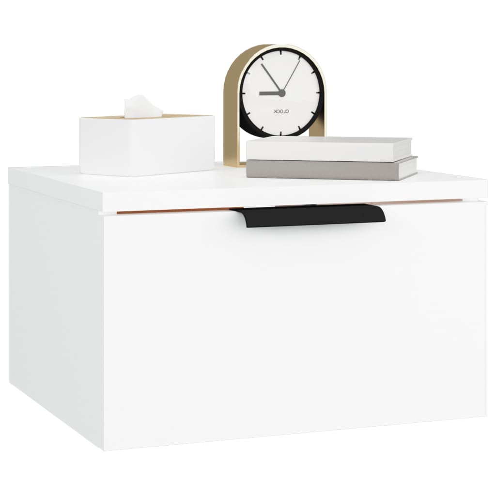 Wall-hung bedside tables pcs. 34x30x20 cm - white, 2 - number 10.