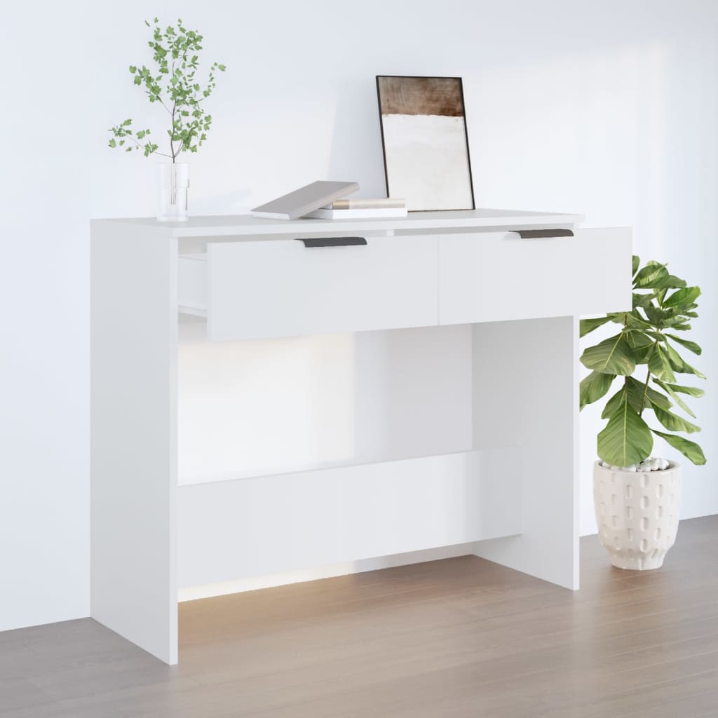 Konsolbord 90x36x75 cm konstrueret træ hvid - number 1.