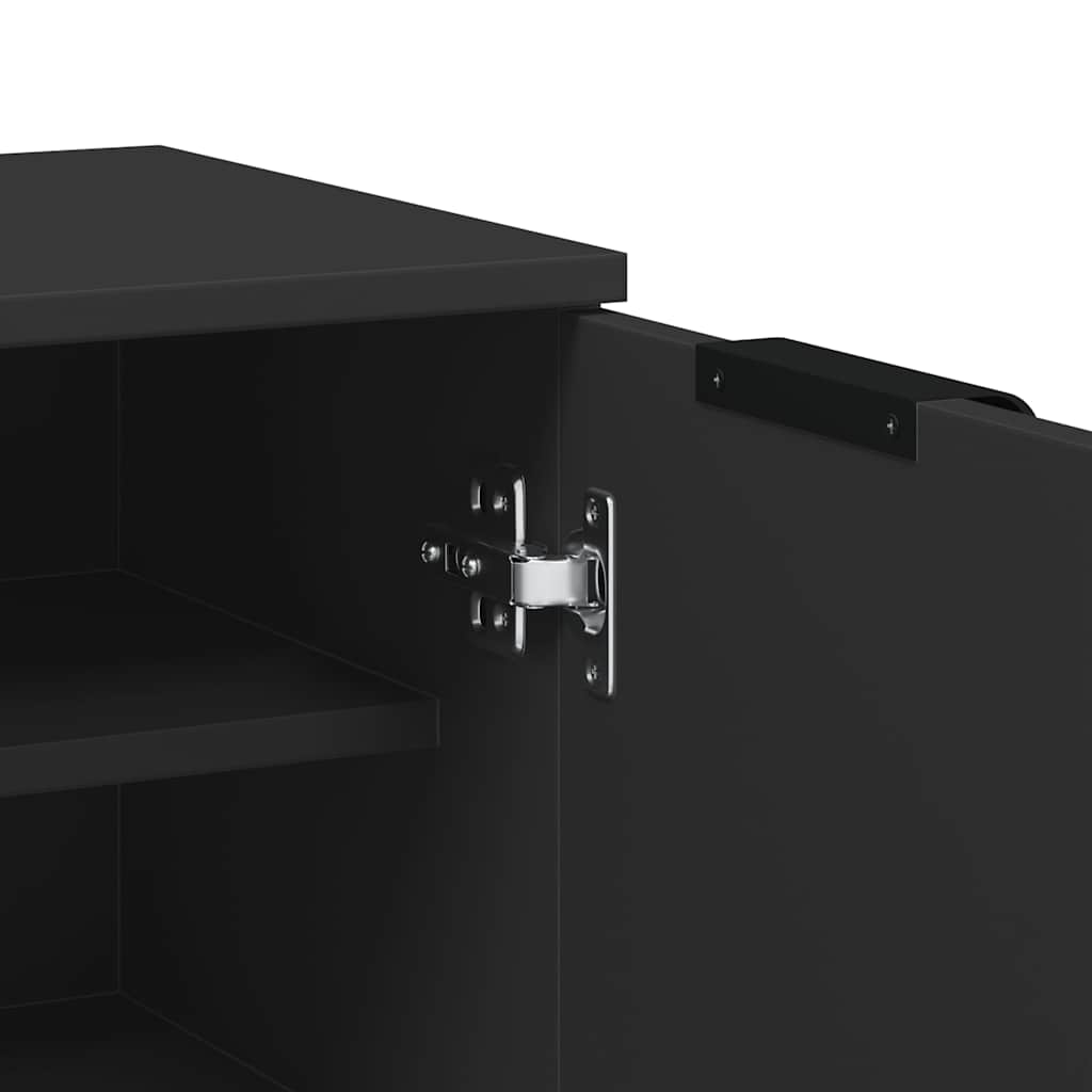 Skoskab 59x35x100 cm konstrueret træ sort - number 8.