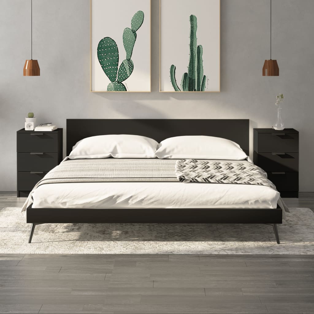 Sengeborde 2 stk. 40x36x65 cm sort - number 1.