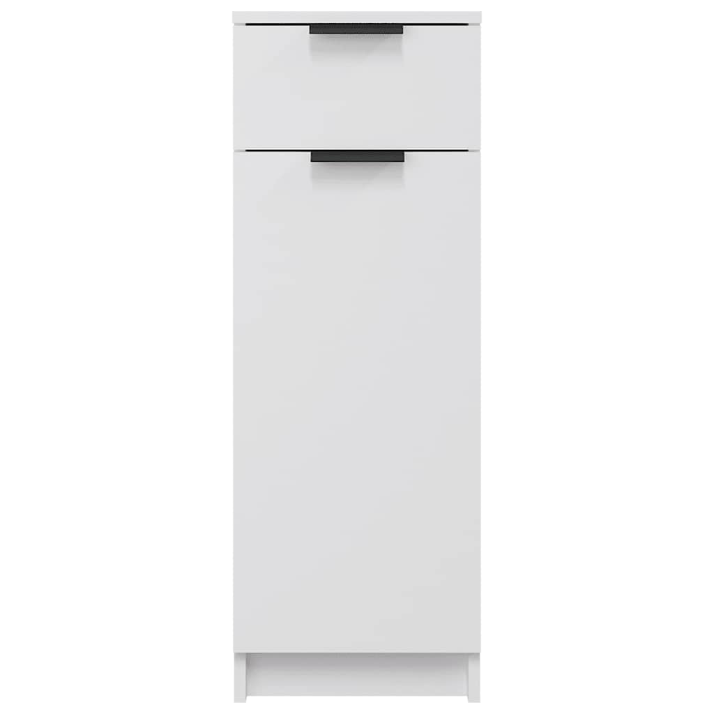 Badeværelsesskab 32x34x90 cm konstrueret træ - hvid - number 6.