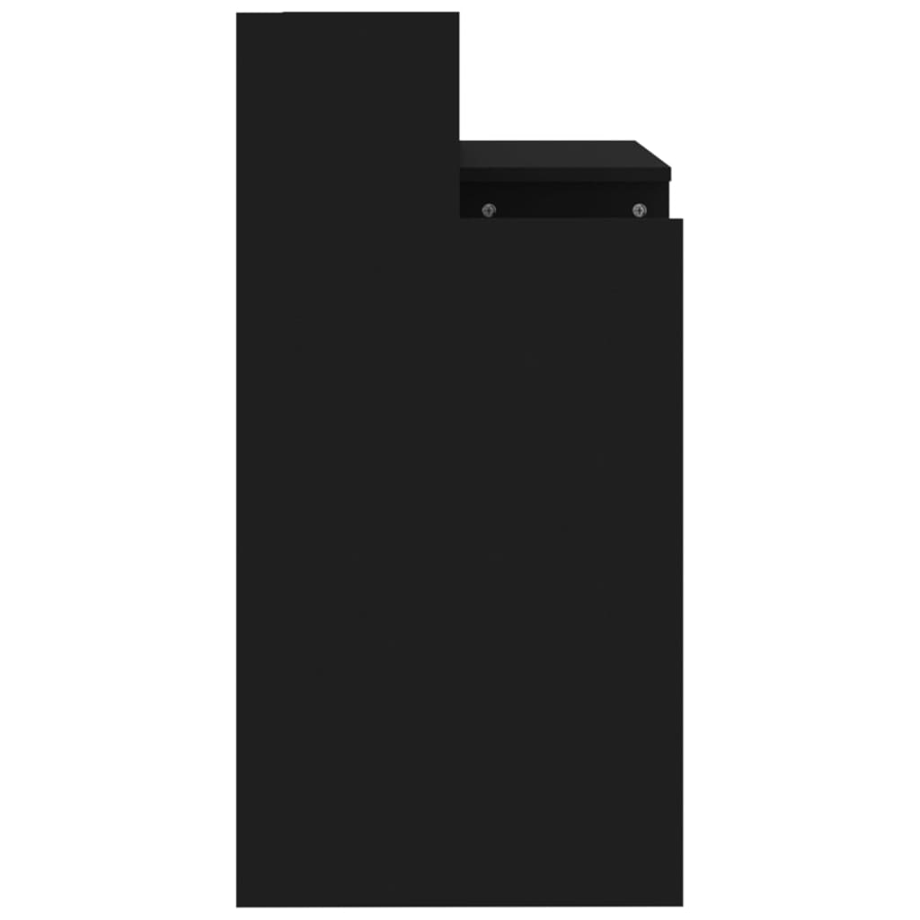 Biurko z oświetleniem led 97x45x90 cm drewno klejone czarne - number 9.