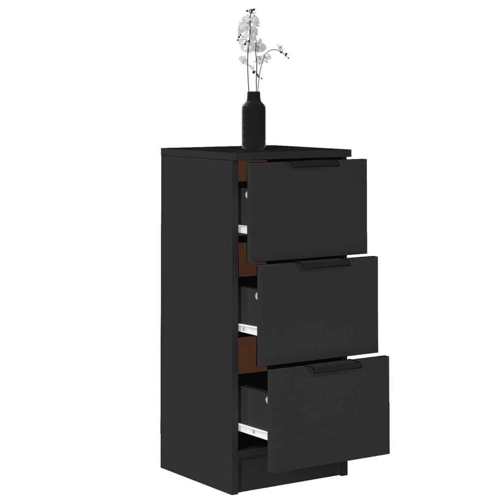Skänk 2 st. 30x30x70 cm svart konstruerat trä - number 5.