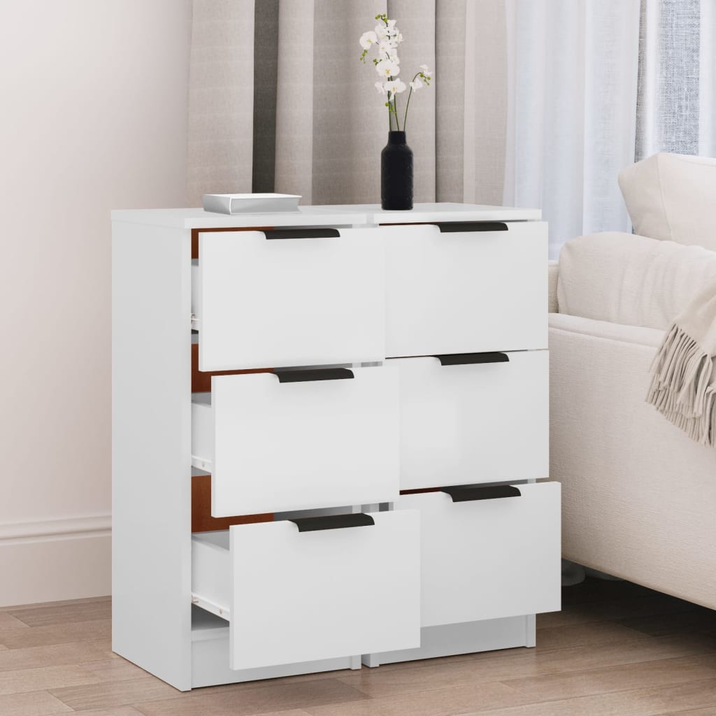 Skænke stk. 30x30x70 cm konstrueret træ - hvid, 2 - number 3.