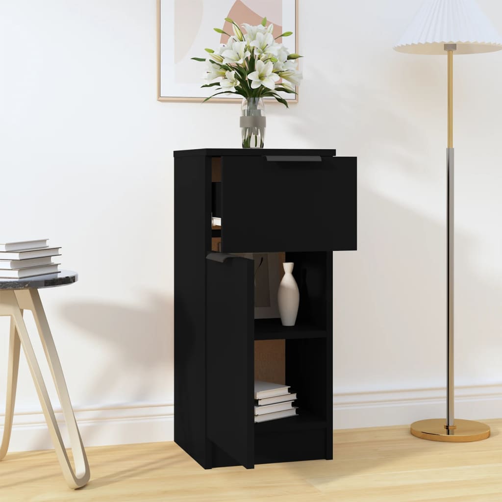 Skänk 30x30x70 cm konstruerat trä svart - number 3.