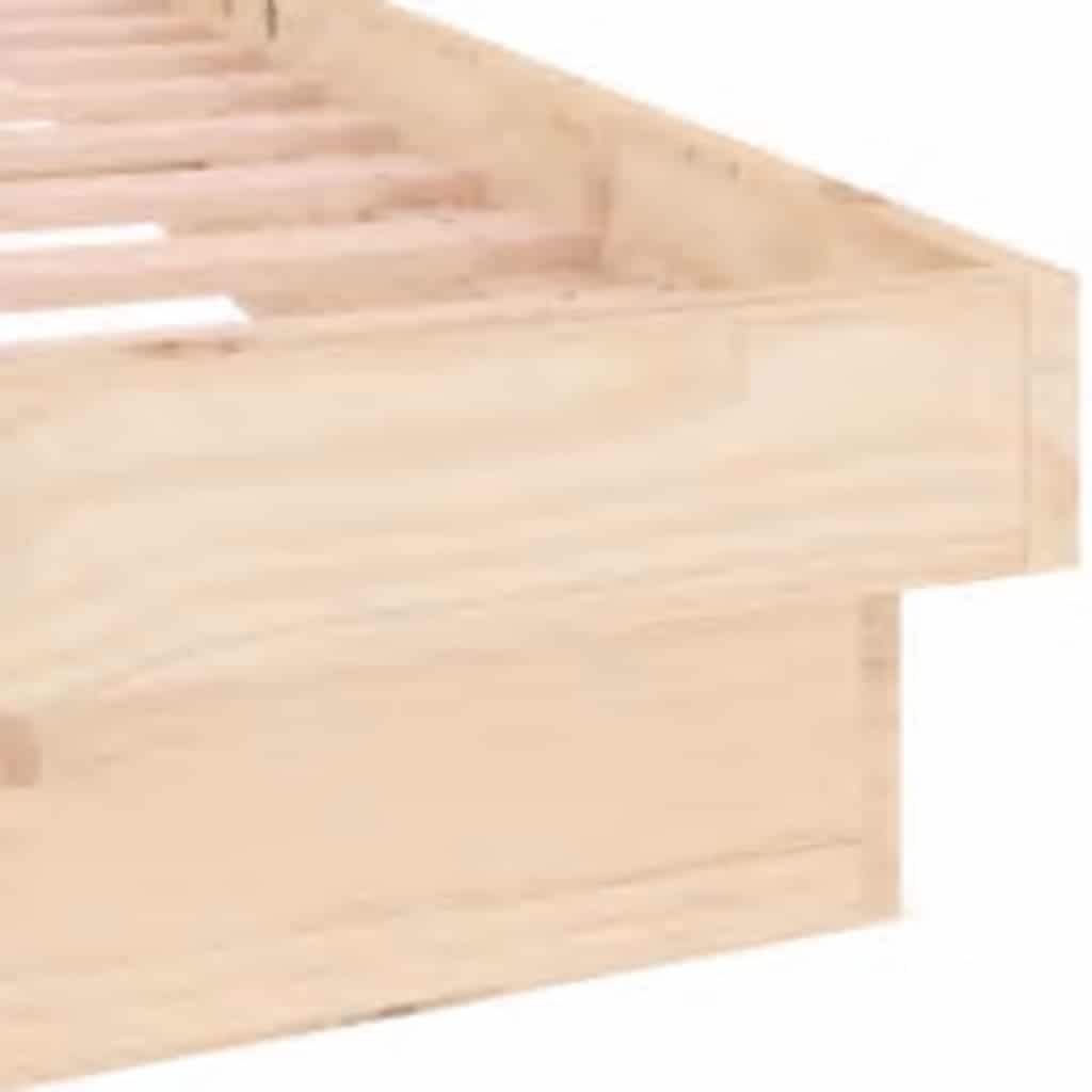 Rám postele s led světlým masivním dřevem - přírodní barva, 140 x 200 cm - number 9.