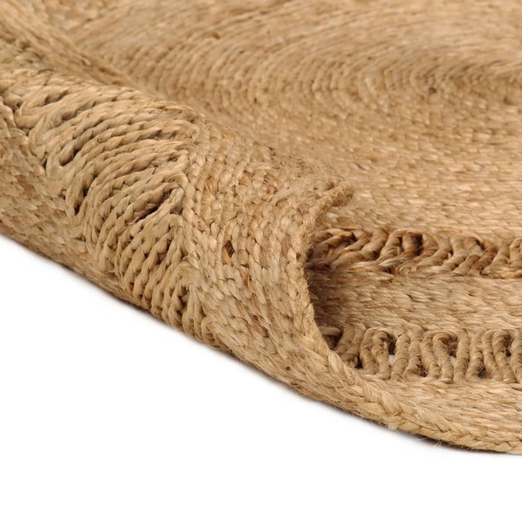 Carpet hand-woven jute round - 120 cm - number 5.