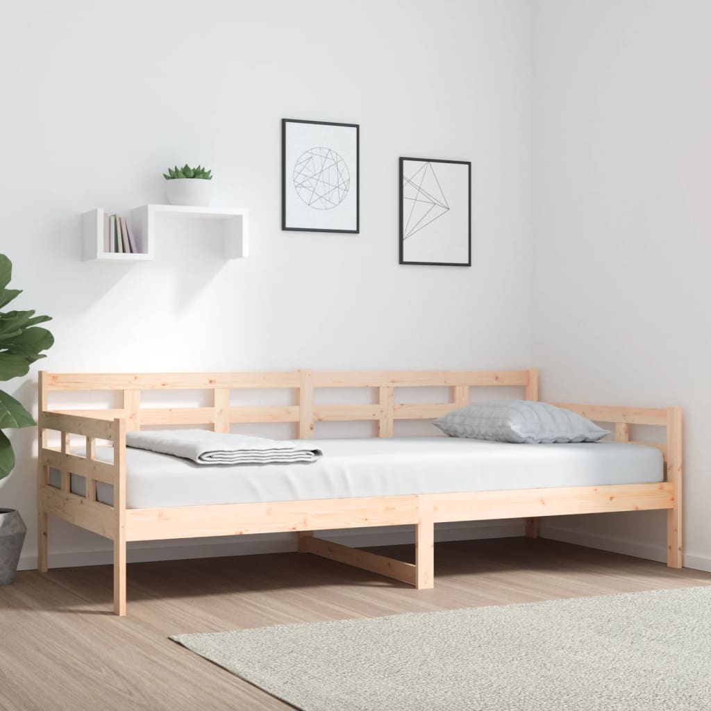 Daybed massivt fyrretræ - naturfarvet, 90 x 200 cm - number 1.
