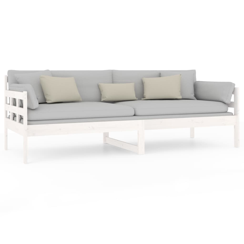Daybed massivt fyrretræ - hvid, 80 x 200 cm - number 5.