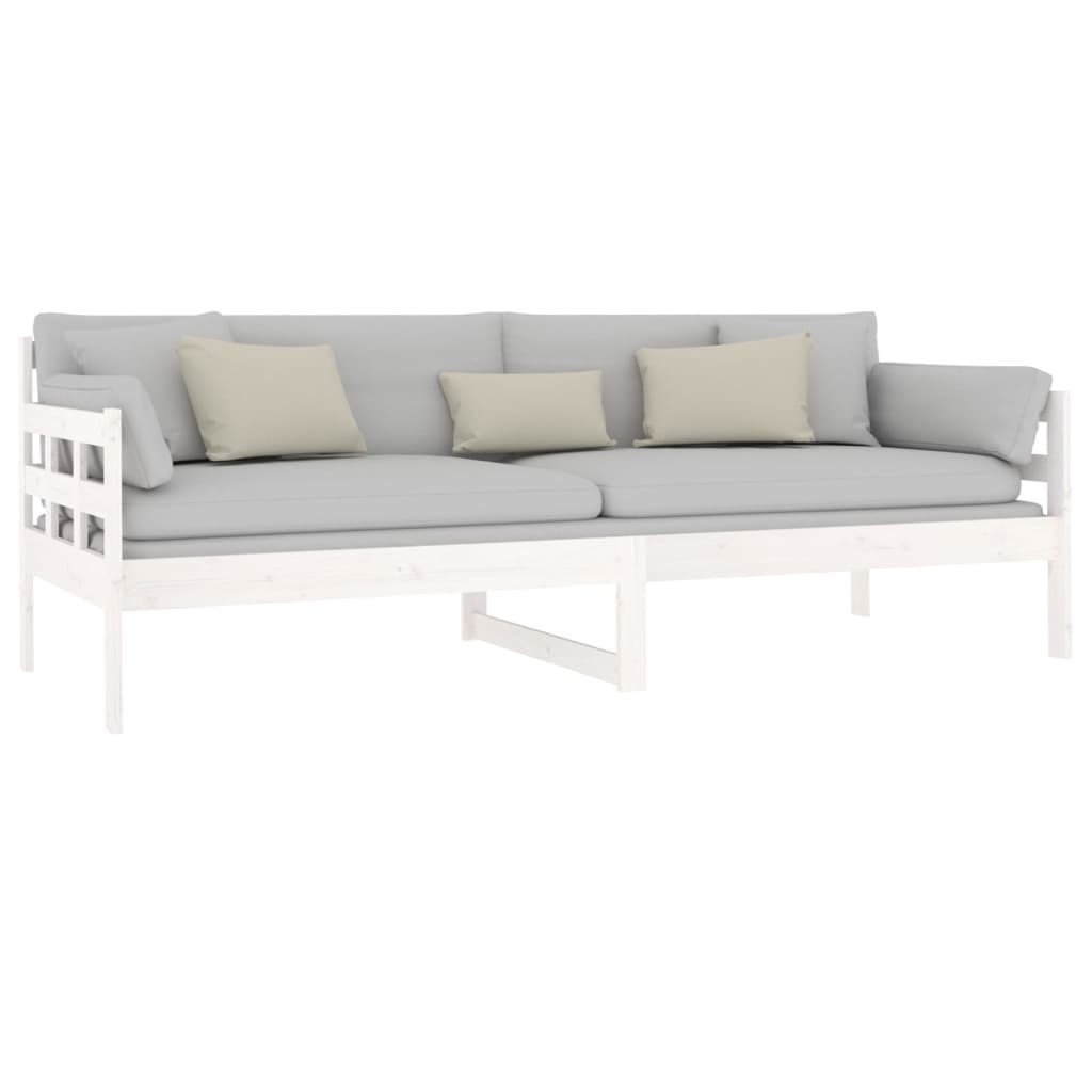 Daybed massivt fyrretræ - hvid, 80 x 200 cm - number 6.