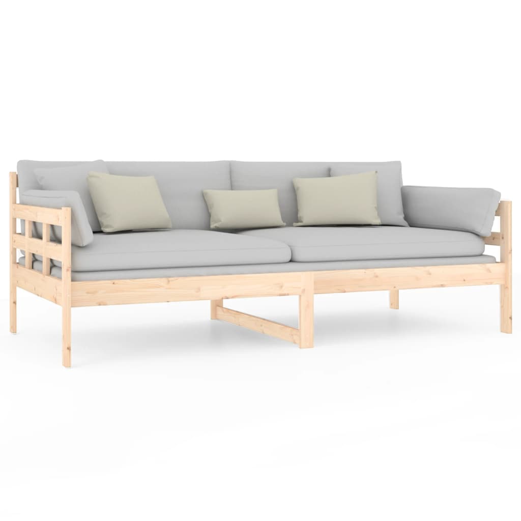 Daybed massivt fyrretræ - naturfarvet, 90 x 190 cm - number 5.