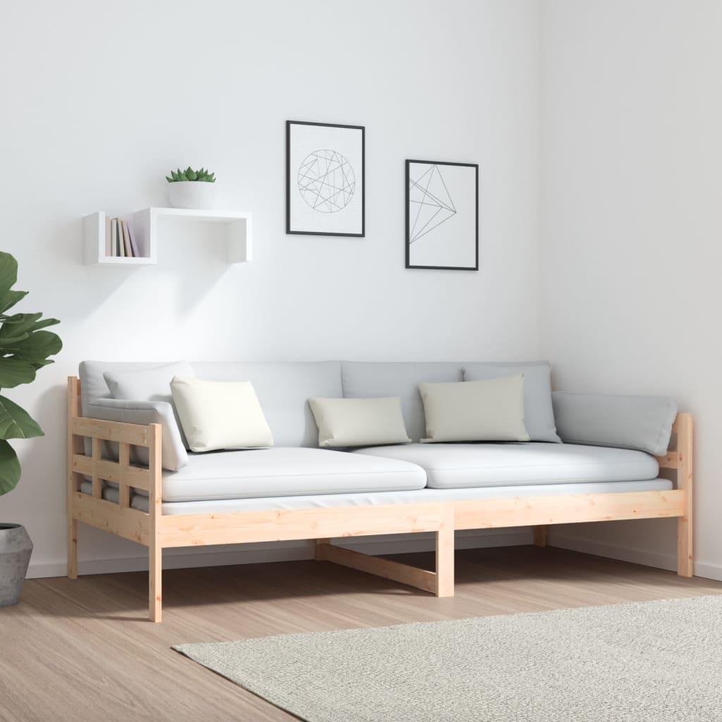 Daybed massivt fyrretræ - naturfarvet, 90 x 190 cm - number 4.