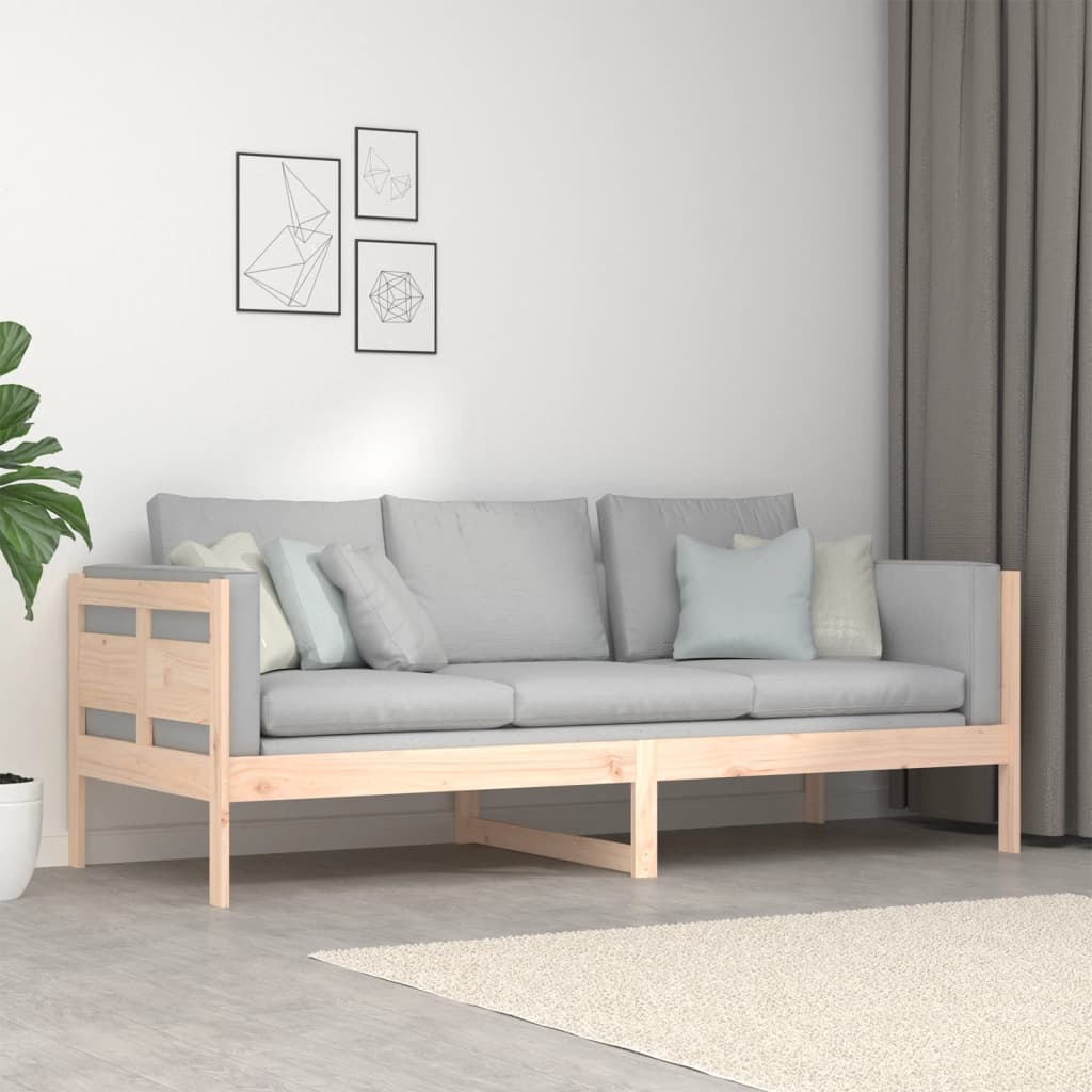Daybed massivt fyrretræ - naturfarvet, 80 x 200 cm - number 9.